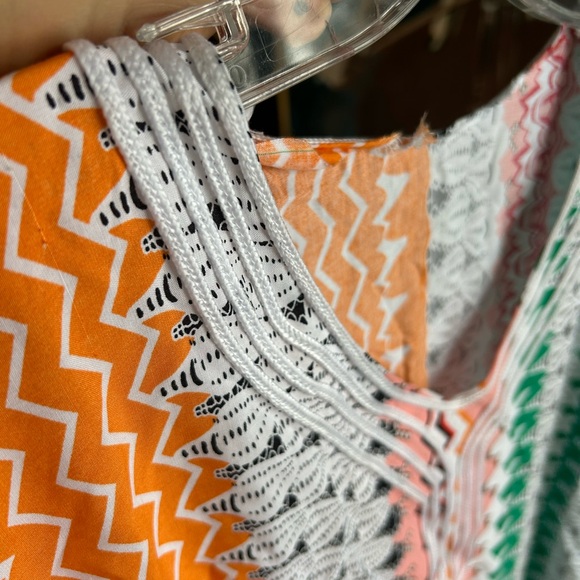 Colorful Striped Kaftan Dress One Size - Picture 9 of 14